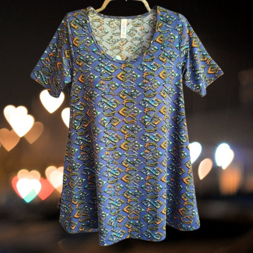 LuLaRoe Perfect T XXS 2XS Multi-Color Blue, Green Women's top shirt New NWT